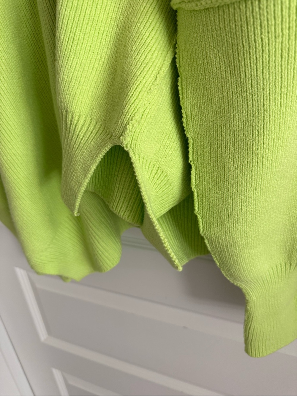 Free People Neon Lime Ribbed Crewneck Sweater - Picture 5 of 8